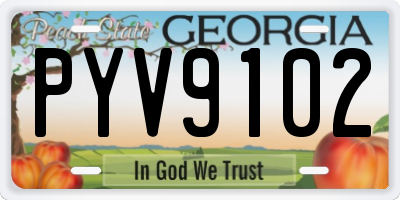 GA license plate PYV9102