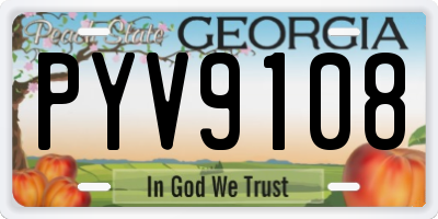 GA license plate PYV9108