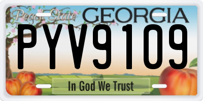 GA license plate PYV9109
