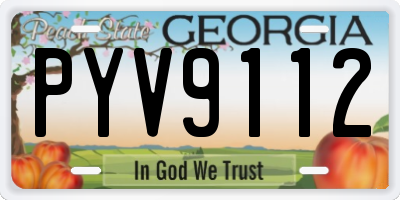 GA license plate PYV9112