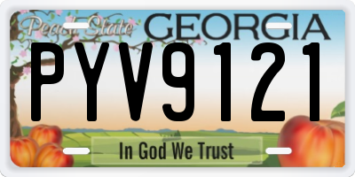 GA license plate PYV9121