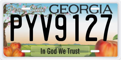 GA license plate PYV9127