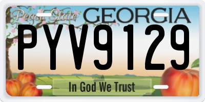 GA license plate PYV9129