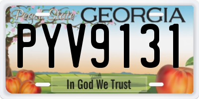 GA license plate PYV9131