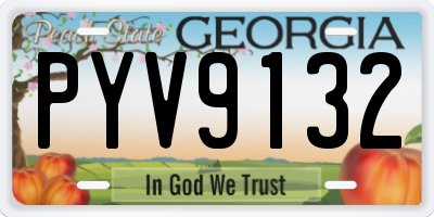 GA license plate PYV9132