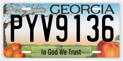 GA license plate PYV9136