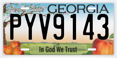GA license plate PYV9143