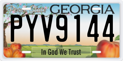 GA license plate PYV9144