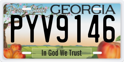 GA license plate PYV9146