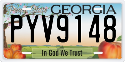GA license plate PYV9148