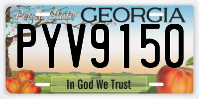 GA license plate PYV9150