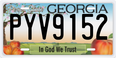 GA license plate PYV9152