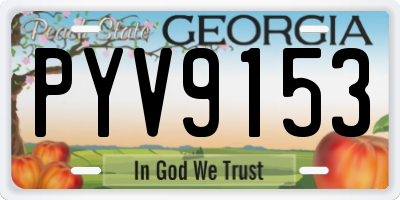 GA license plate PYV9153