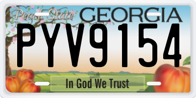 GA license plate PYV9154