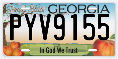 GA license plate PYV9155