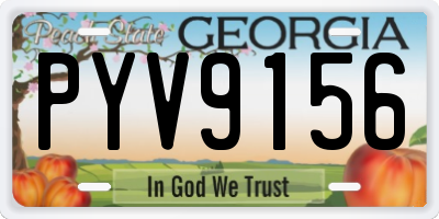 GA license plate PYV9156