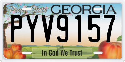 GA license plate PYV9157