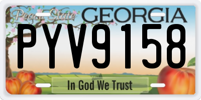 GA license plate PYV9158