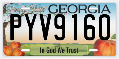 GA license plate PYV9160