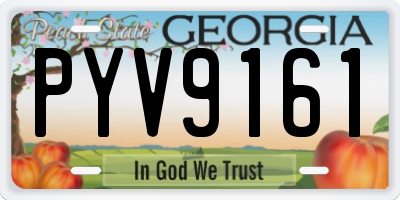 GA license plate PYV9161