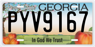 GA license plate PYV9167