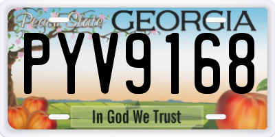 GA license plate PYV9168