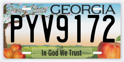 GA license plate PYV9172