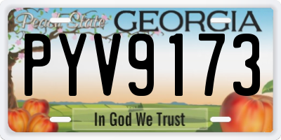 GA license plate PYV9173