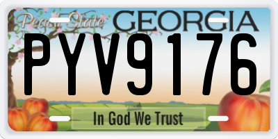 GA license plate PYV9176