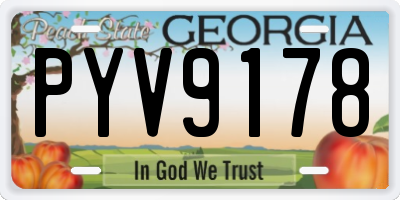GA license plate PYV9178