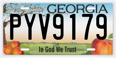 GA license plate PYV9179