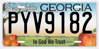 GA license plate PYV9182
