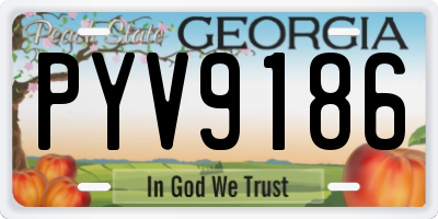 GA license plate PYV9186