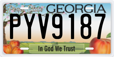 GA license plate PYV9187