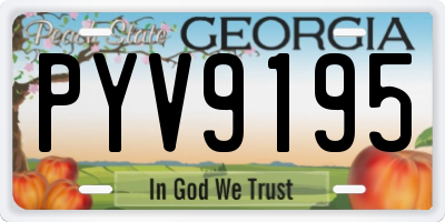 GA license plate PYV9195