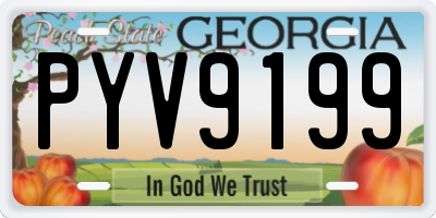 GA license plate PYV9199