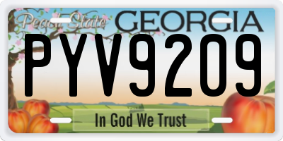 GA license plate PYV9209