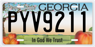 GA license plate PYV9211