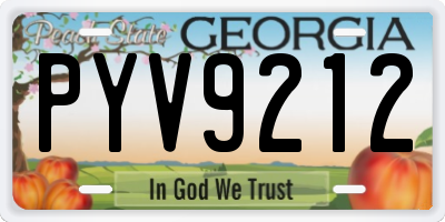 GA license plate PYV9212