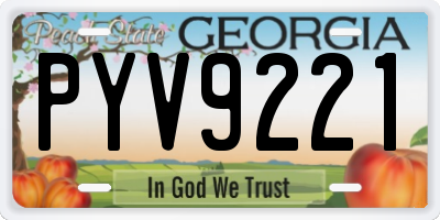 GA license plate PYV9221