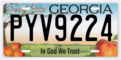 GA license plate PYV9224