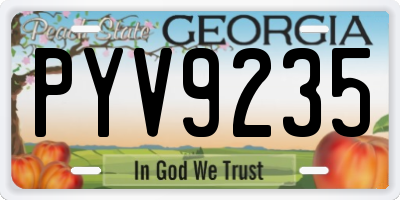 GA license plate PYV9235