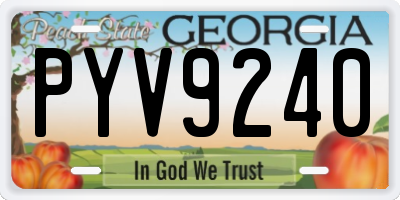 GA license plate PYV9240