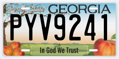 GA license plate PYV9241