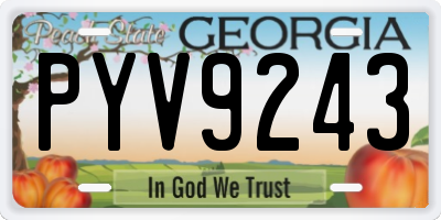 GA license plate PYV9243