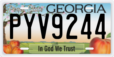 GA license plate PYV9244