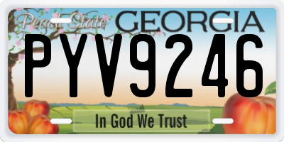 GA license plate PYV9246