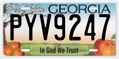GA license plate PYV9247