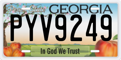 GA license plate PYV9249