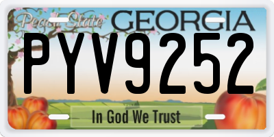 GA license plate PYV9252